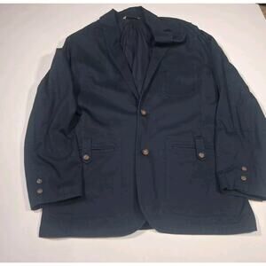 Duluth Trading Co Fire Hose Presentation Jacket Conceal Pockets Mens LT Nvy Blue